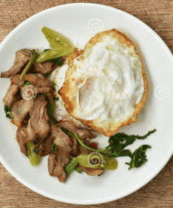 Stir Fry Sliced Pork with Leeks Rice Set